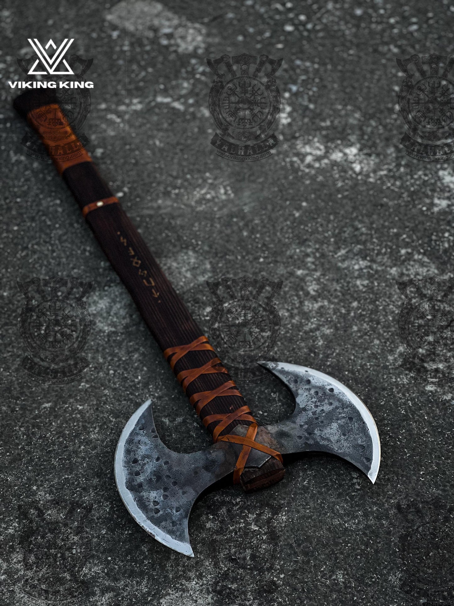 Beautiful Norse Viking Axe Handmade, Bearded Axe,Viking Axe, Double Handed axe, Forged birthday gift for him-Anniversary Gift-Leather Sheath