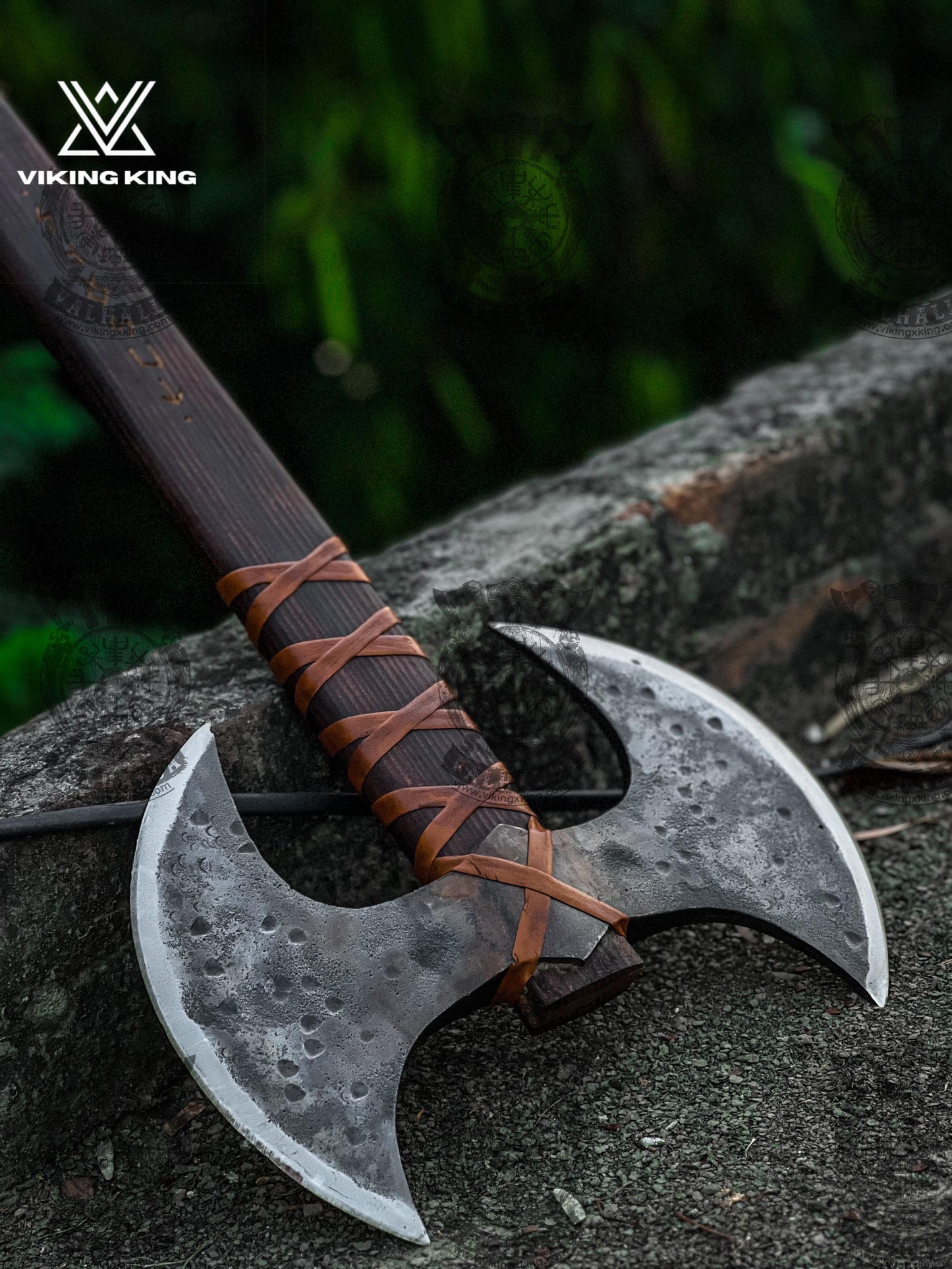 Beautiful Norse Viking Axe Handmade, Bearded Axe,Viking Axe, Double Handed axe, Forged birthday gift for him-Anniversary Gift-Leather Sheath