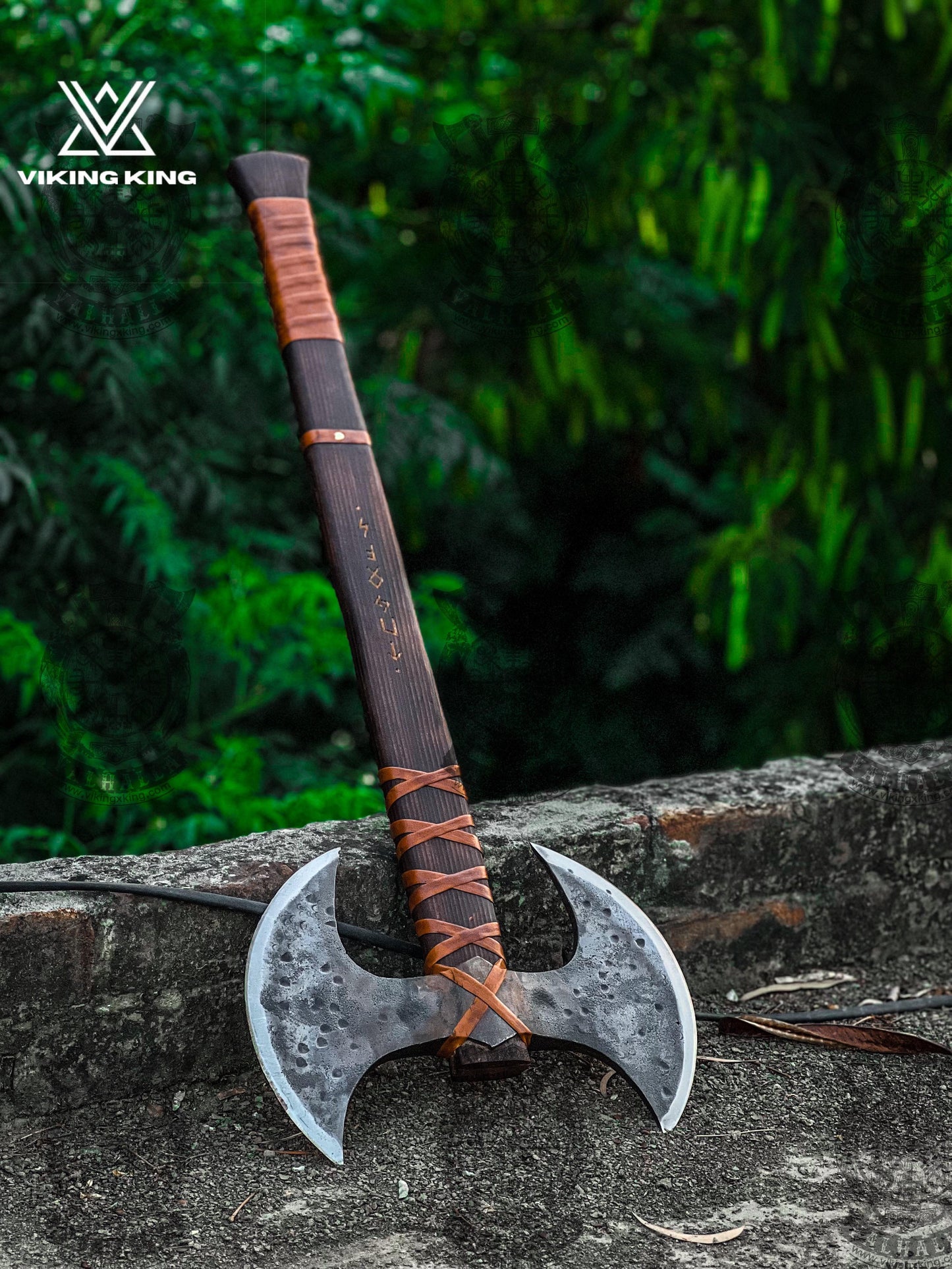 Beautiful Norse Viking Axe Handmade, Bearded Axe,Viking Axe, Double Handed axe, Forged birthday gift for him-Anniversary Gift-Leather Sheath